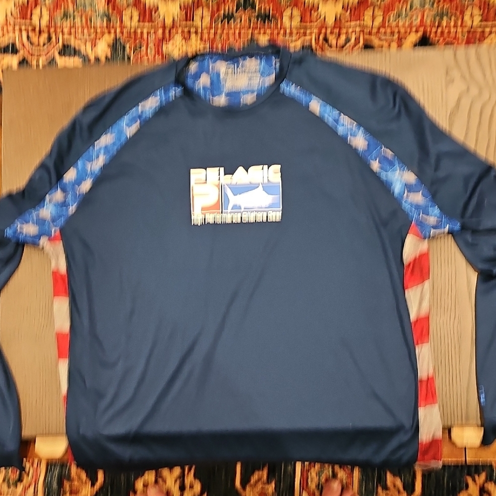 Pelagic Blue Shirt with US Flag Pattern